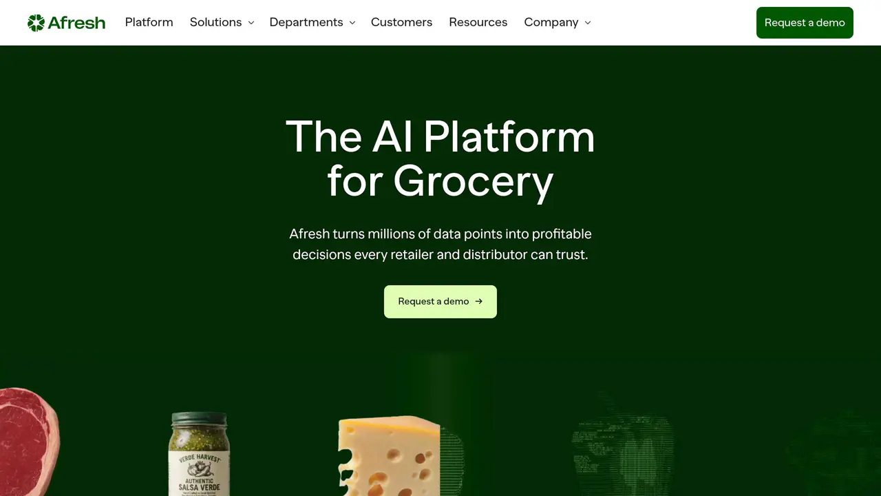 Homepage preview of Afresh, captured Sep 1, 2026