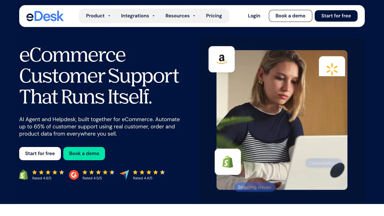 Homepage preview of eDesk, captured Aug 28, 2026