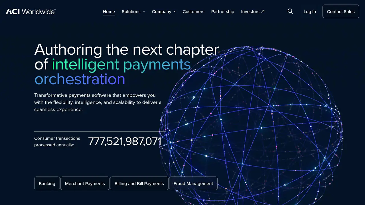 Homepage preview of ACI Worldwide, captured Jul 29, 2026