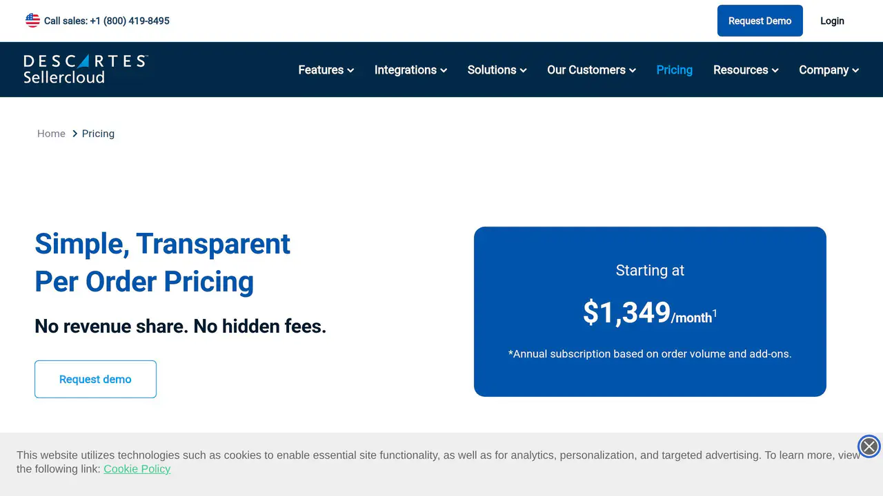 Pricing-page preview of Sellercloud, captured Jul 24, 2026