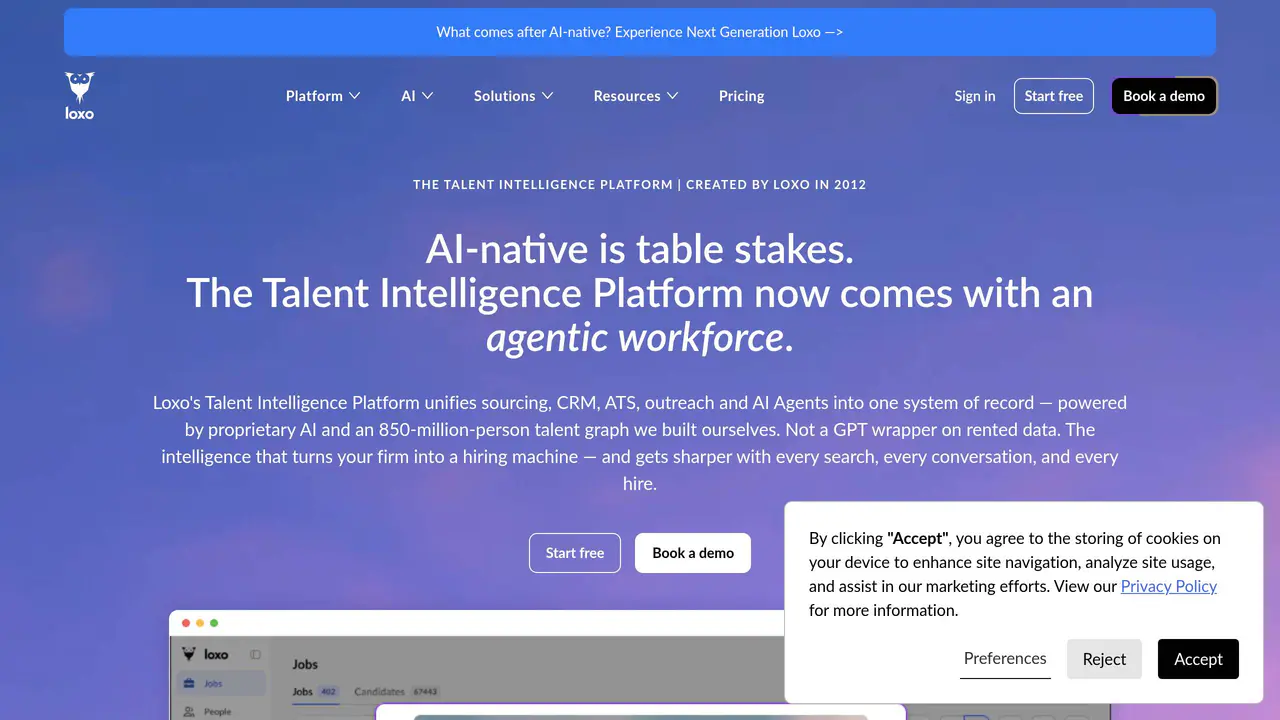 Homepage preview of Loxo, captured Sep 1, 2026