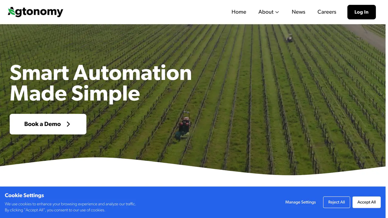 Homepage preview of Agtonomy, captured Sep 11, 2026