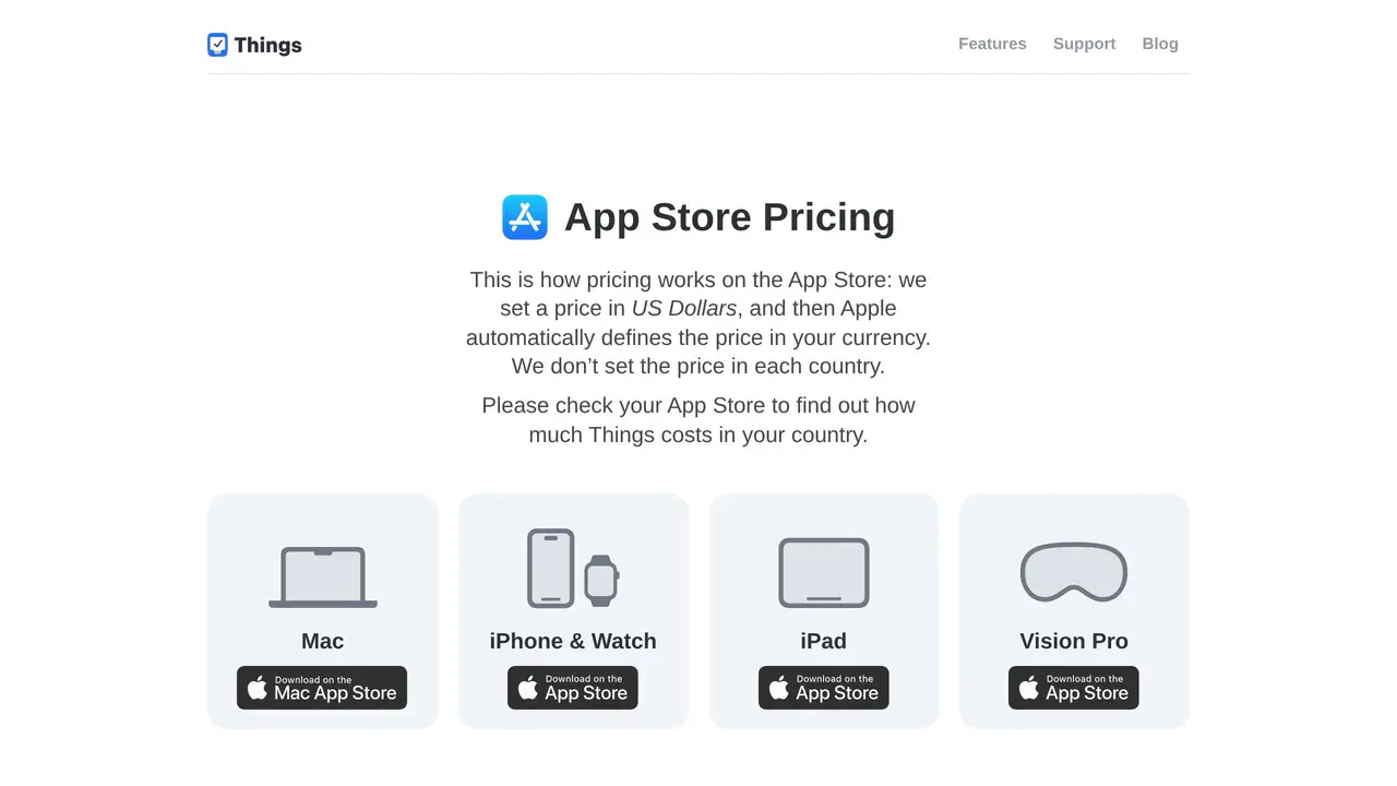 Pricing-page preview of Things 3, captured Jul 23, 2026