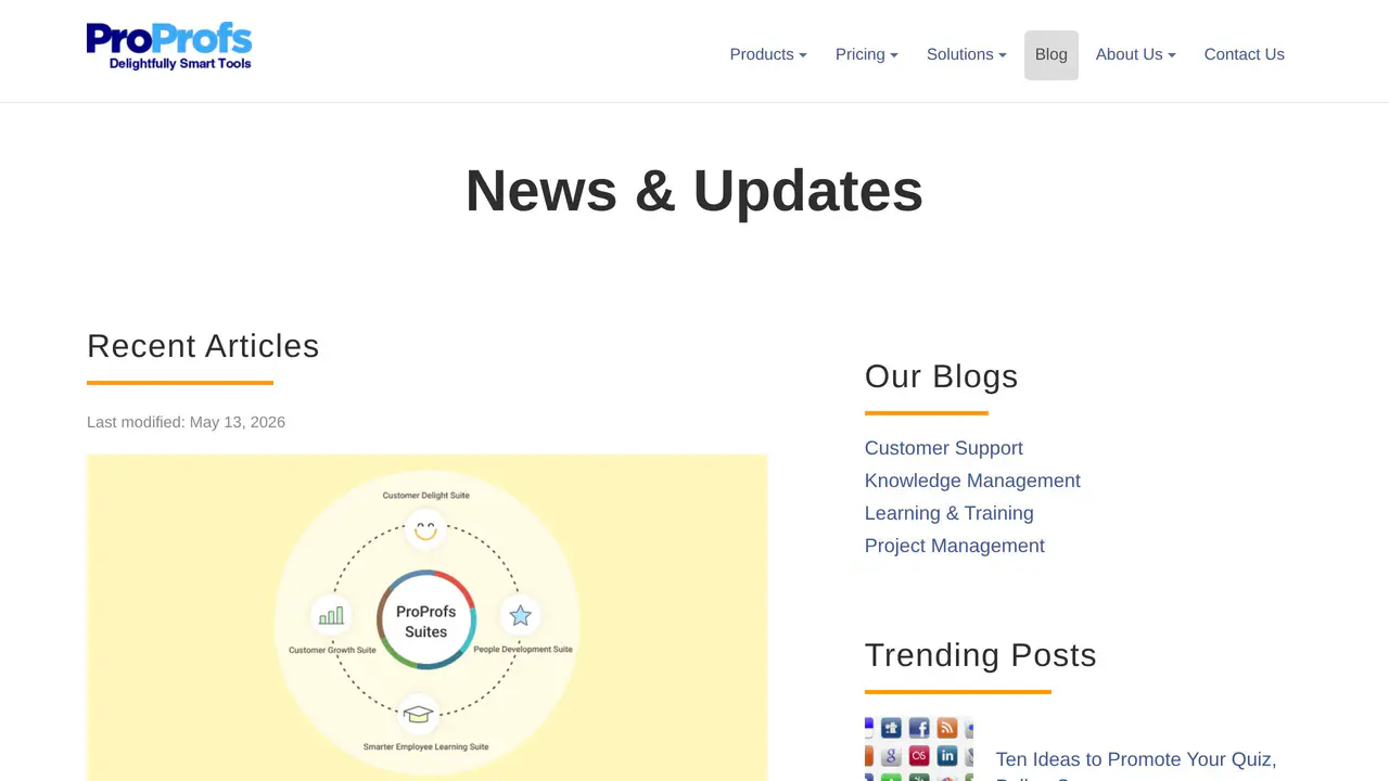 Pricing-page preview of ProProfs, captured Jul 23, 2026