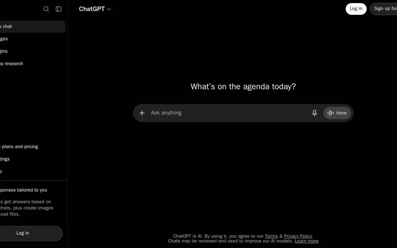 Homepage preview of ChatGPT, captured Jul 21, 2026