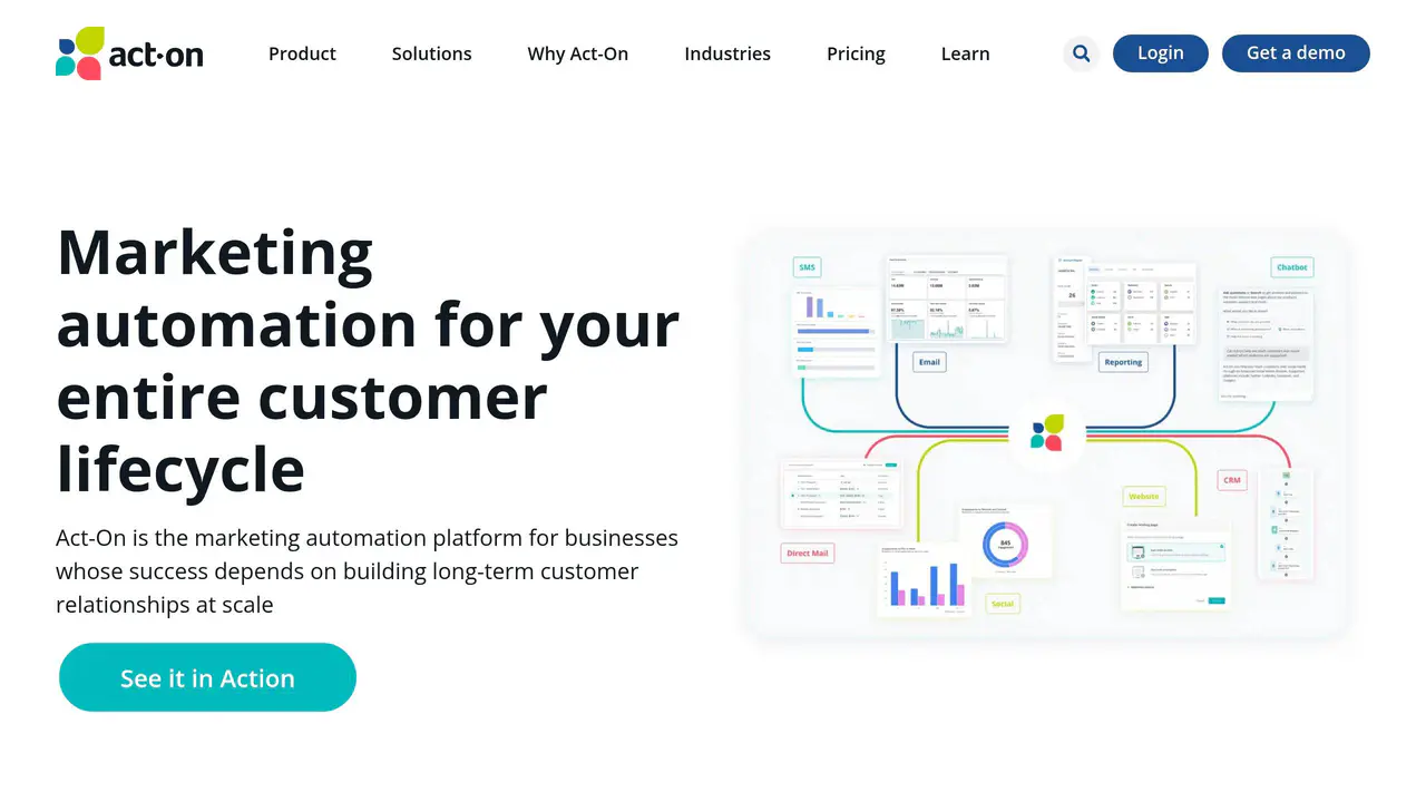 Homepage preview of Act-On, captured Aug 27, 2026