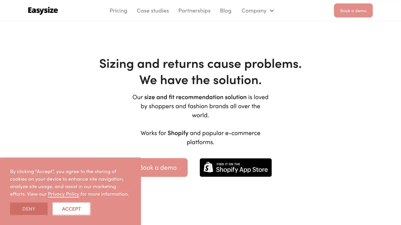 Homepage preview of Easysize, captured Jul 30, 2026