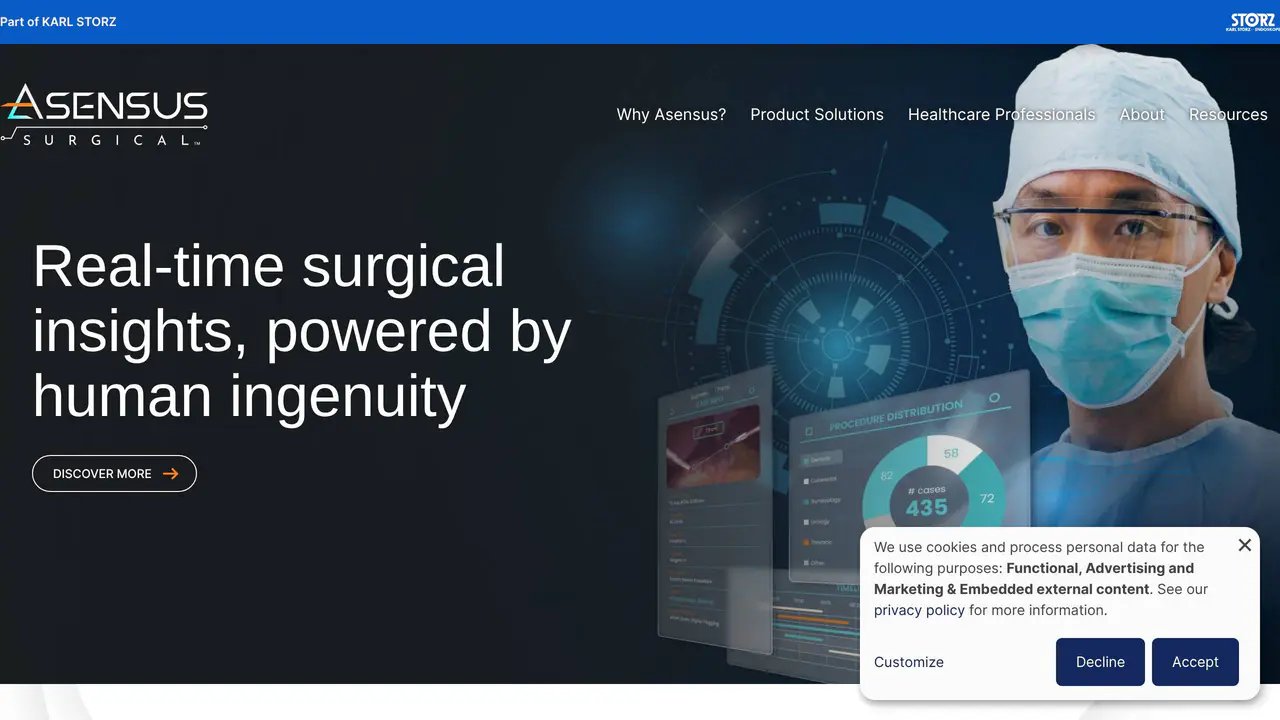 Homepage preview of Asensus Health, captured Jul 27, 2026