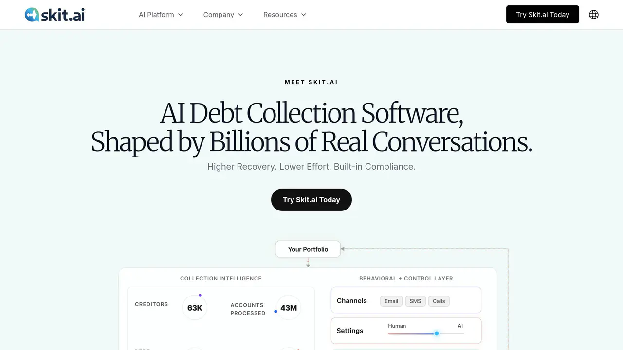 Homepage preview of Skit.ai, captured Jul 23, 2026