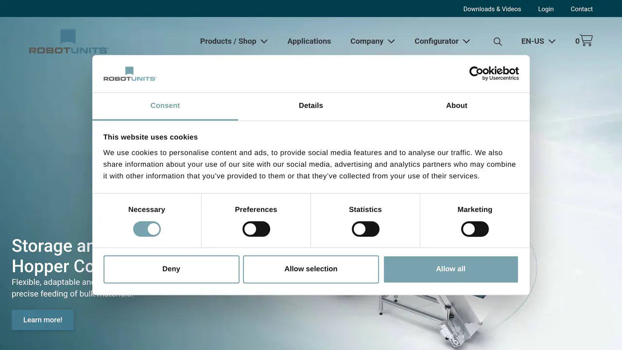 Homepage preview of Robotunits, captured Sep 4, 2026