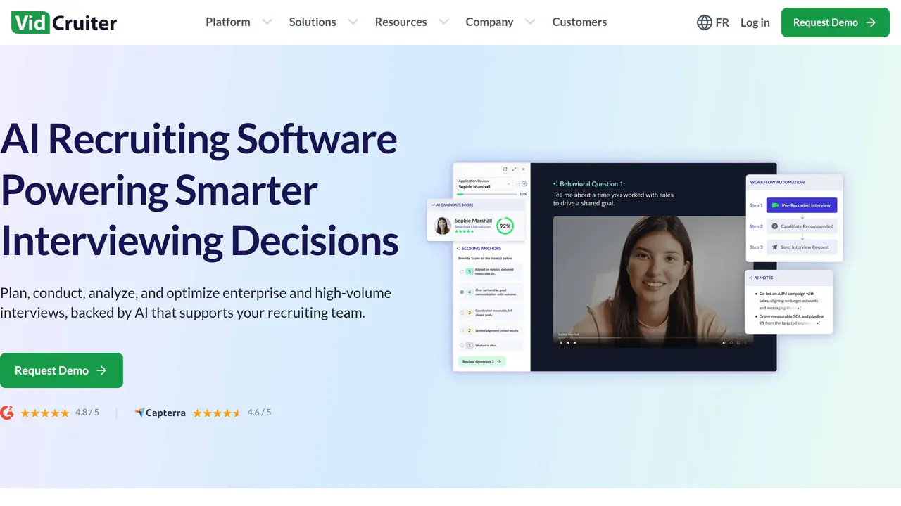 Homepage preview of VidCruiter, captured Sep 8, 2026
