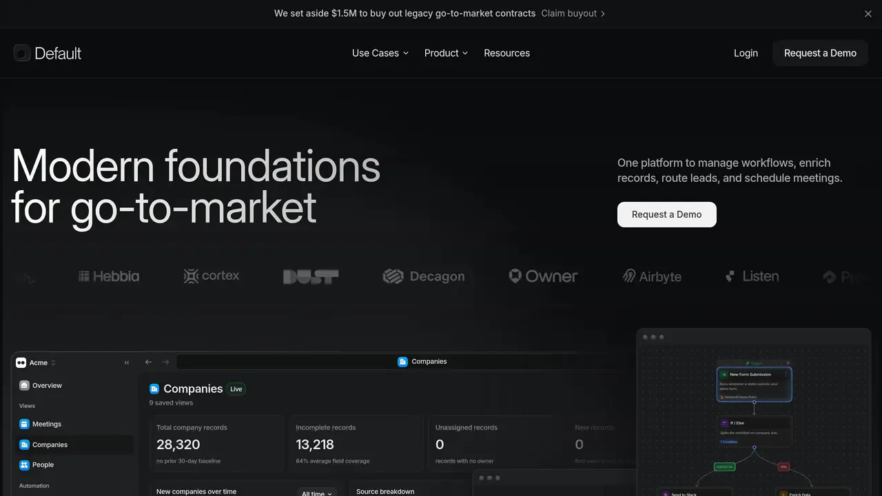 Homepage preview of Default, captured Aug 31, 2026