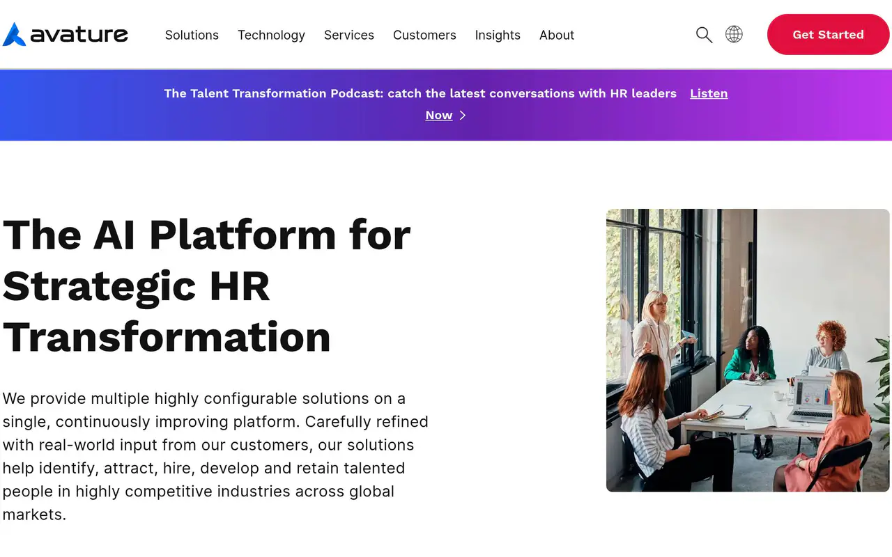 Homepage preview of Avature, captured Jul 21, 2026