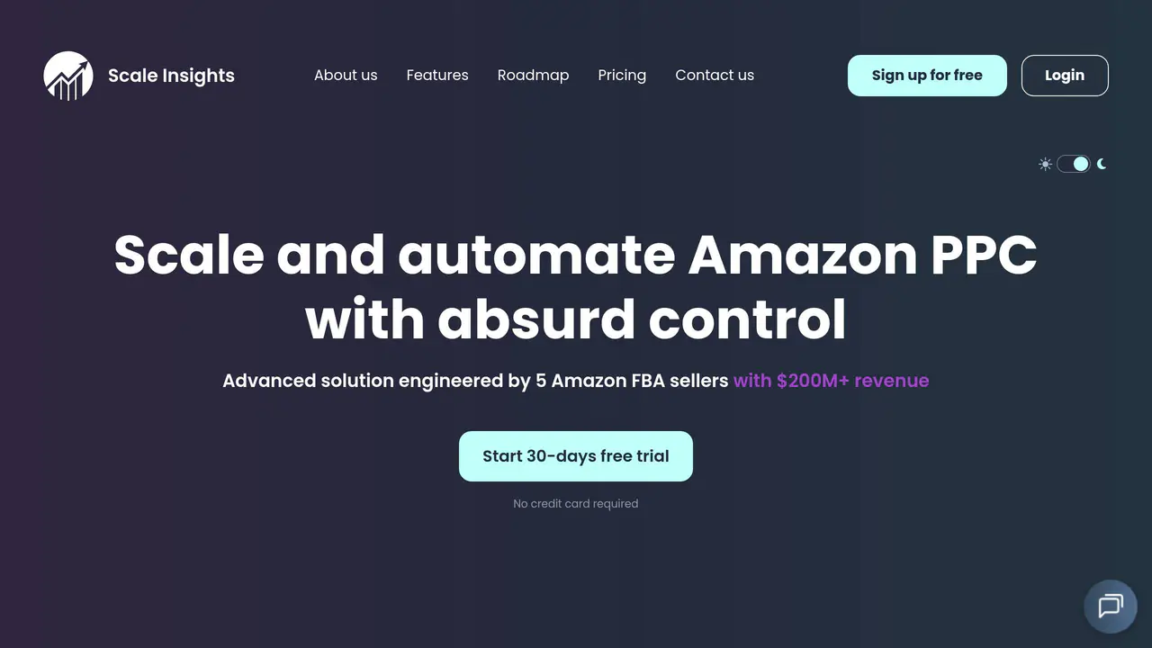 Homepage preview of Scale Insights, captured Aug 6, 2026