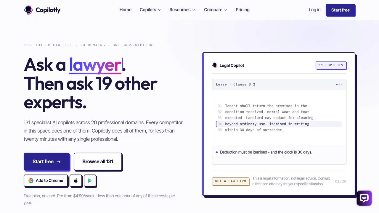 Homepage preview of Copilotly, captured Aug 2, 2026