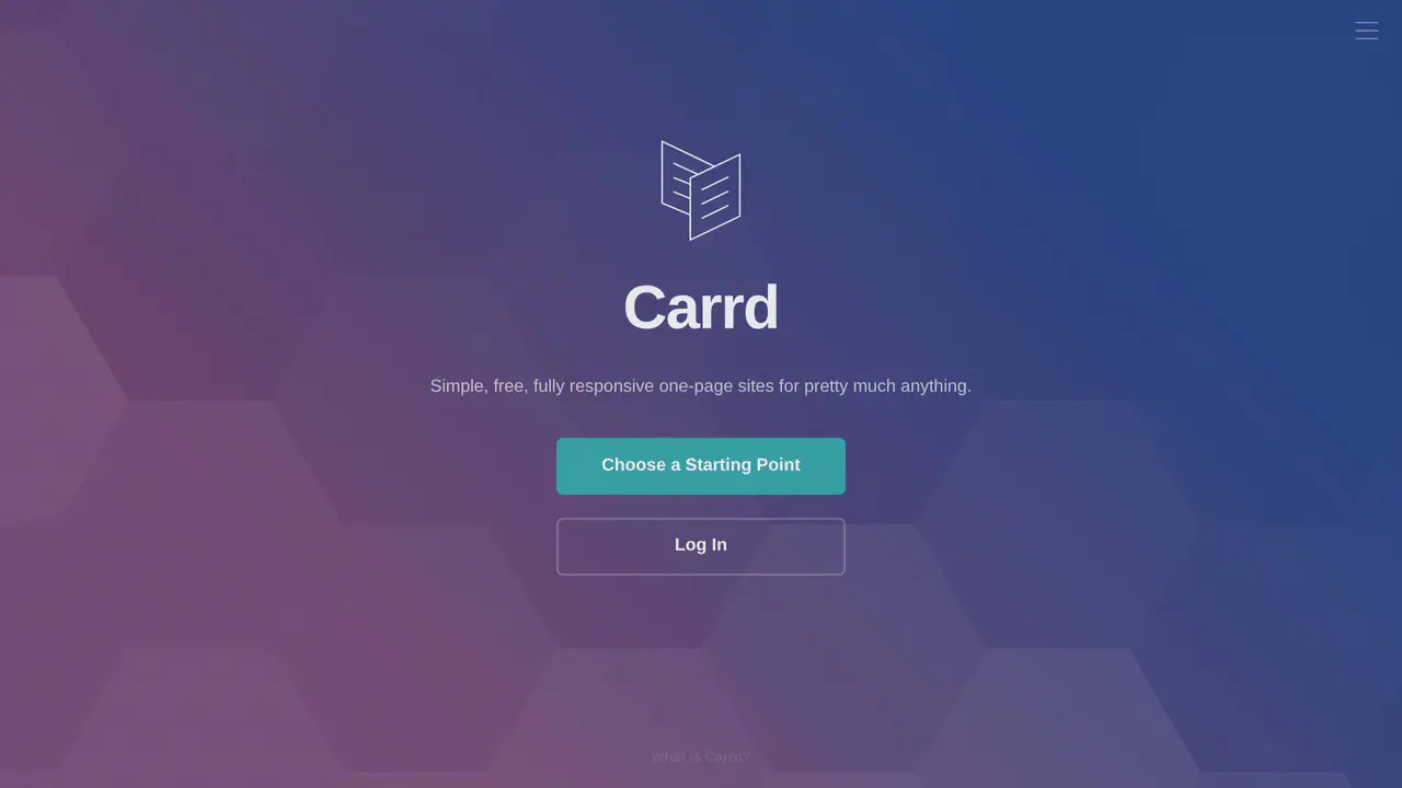 Homepage preview of Carrd, captured Jul 30, 2026