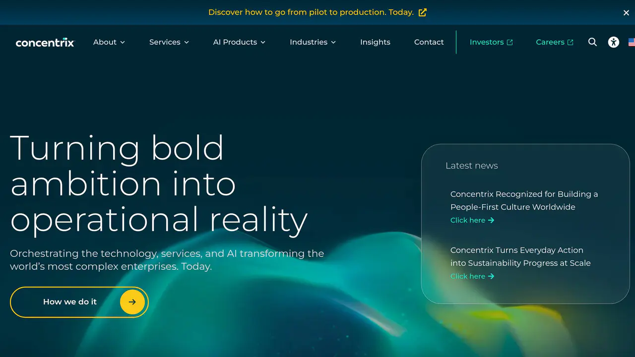 Homepage preview of Concentrix, captured Jul 25, 2026