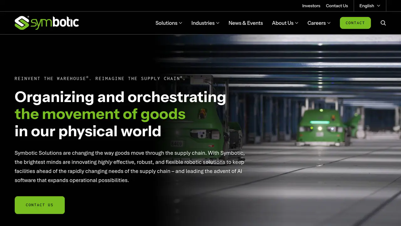 Homepage preview of Symbotic, captured Jul 24, 2026