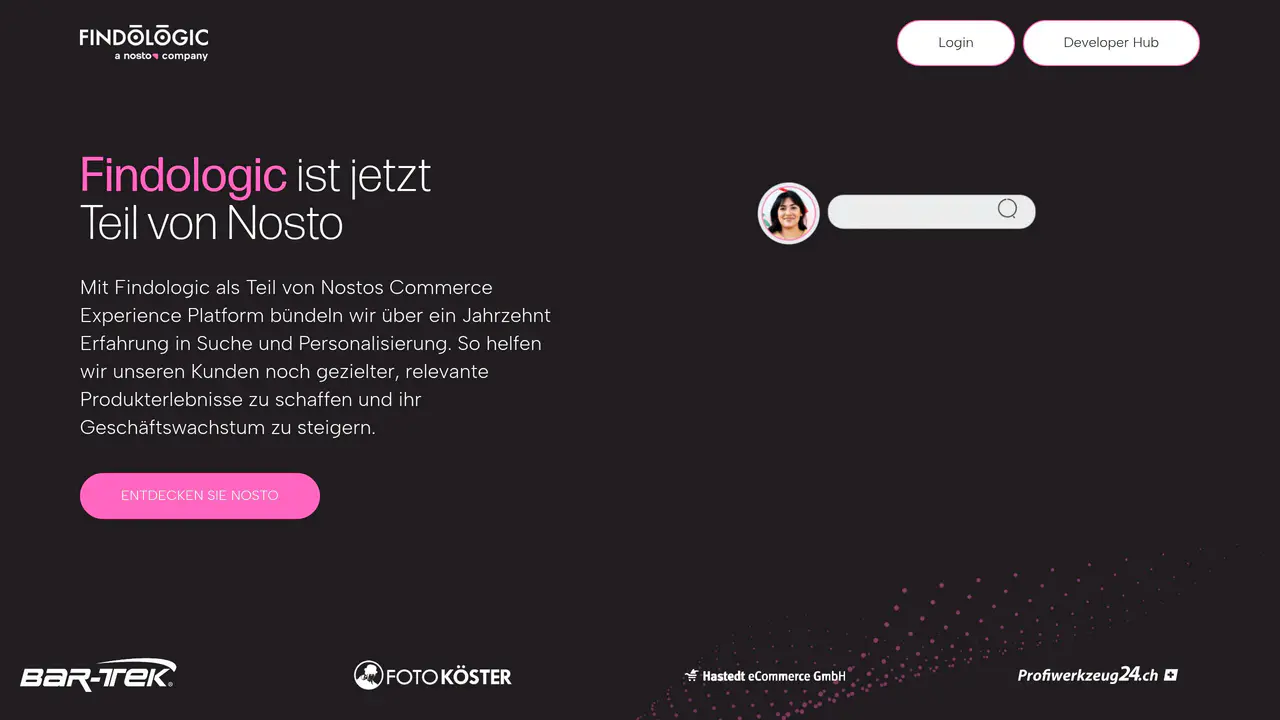 Homepage preview of Findologic, captured Jul 28, 2026