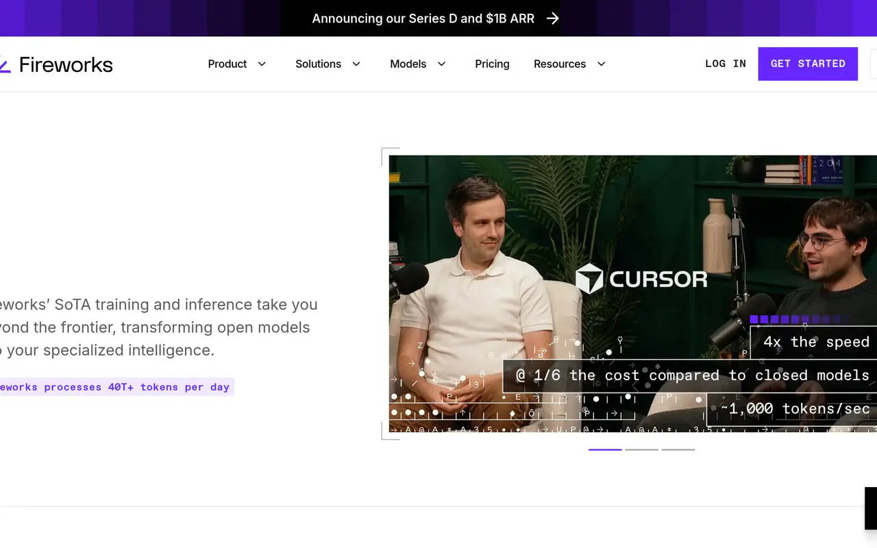 Homepage preview of Fireworks AI, captured Jul 21, 2026