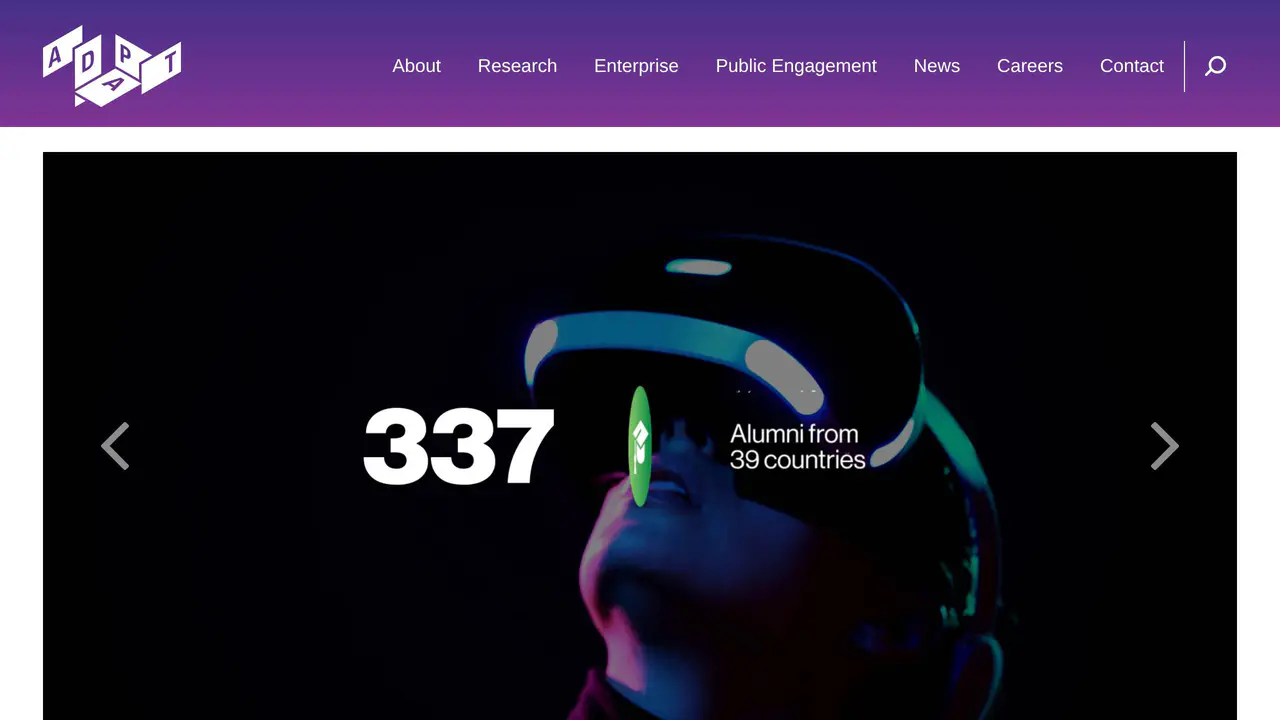 Homepage preview of ADAPT Centre, captured Sep 19, 2026