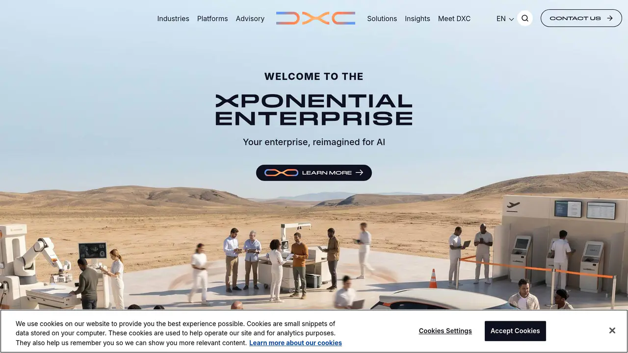 Homepage preview of DXC Technology, captured Jul 27, 2026