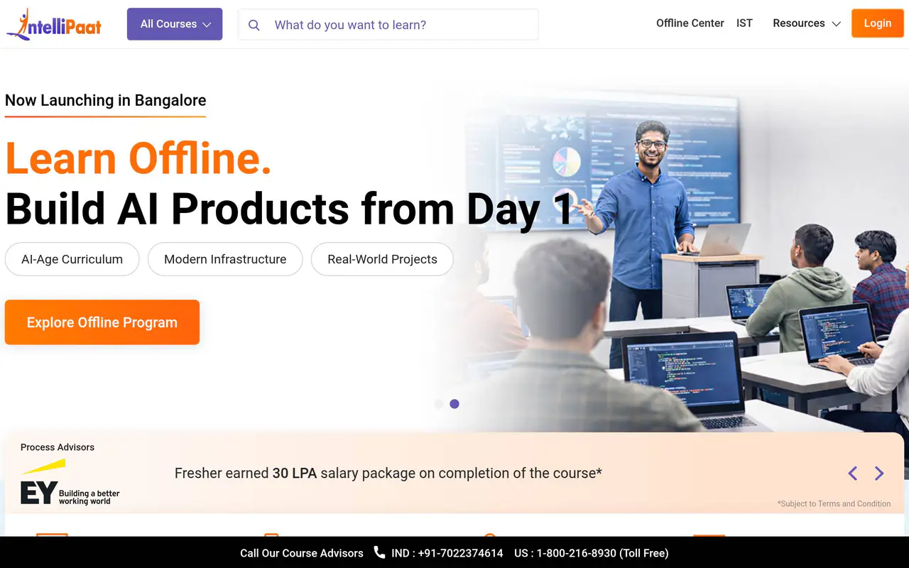 Homepage preview of Intellipaat, captured Jul 22, 2026