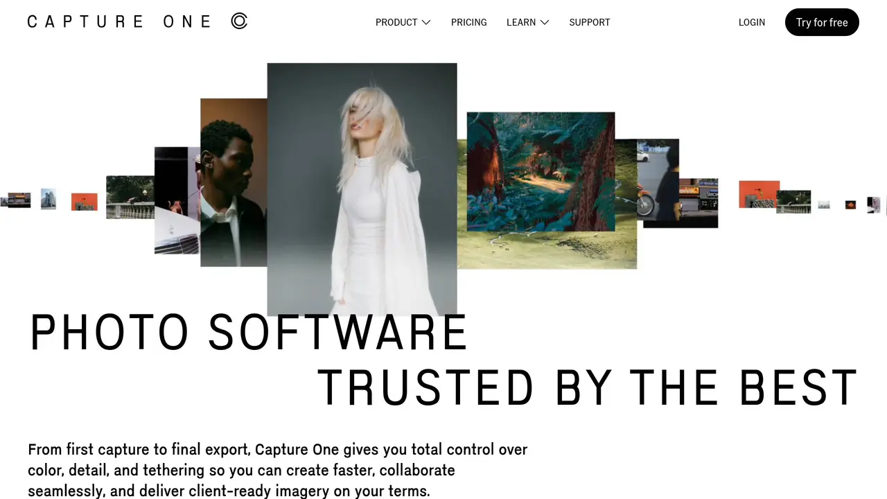Homepage preview of Capture One, captured Sep 28, 2026