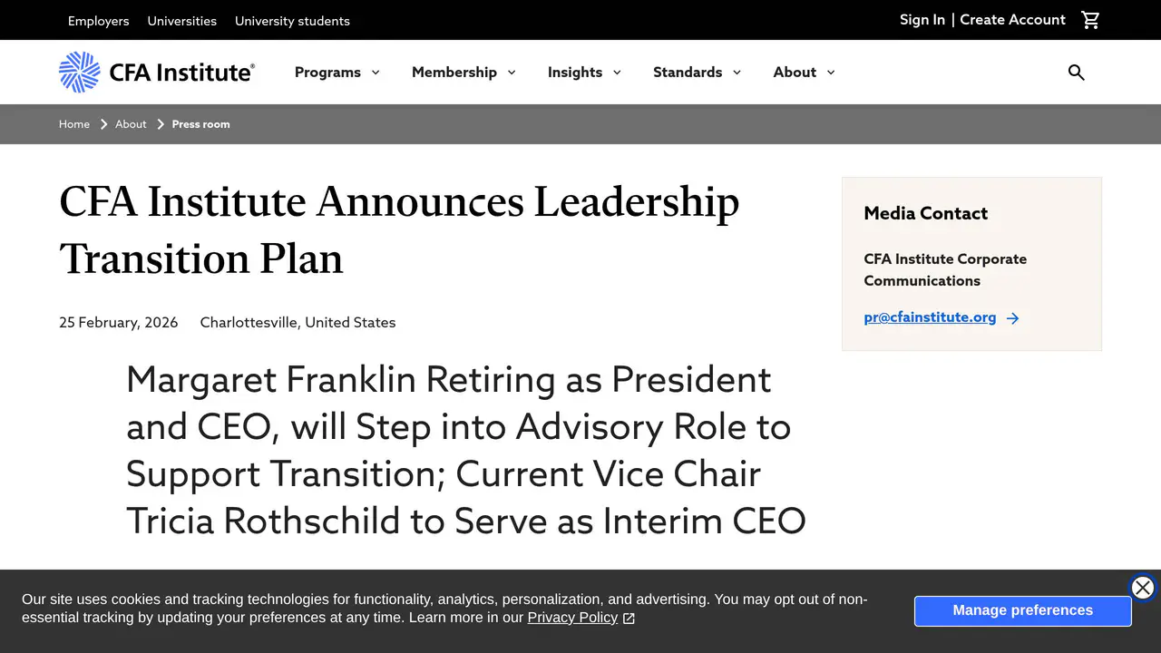 Pricing-page preview of CFA Institute, captured Jul 25, 2026