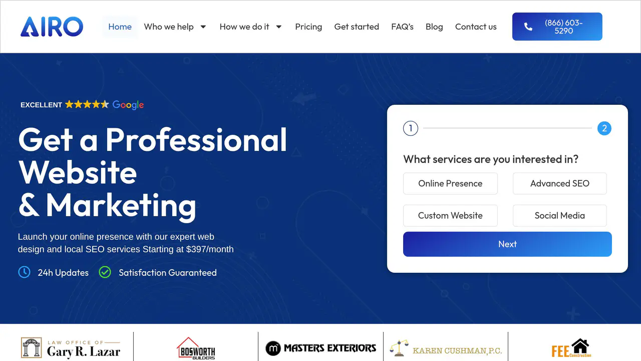 Homepage preview of AiRo Digital Labs, captured Jul 31, 2026