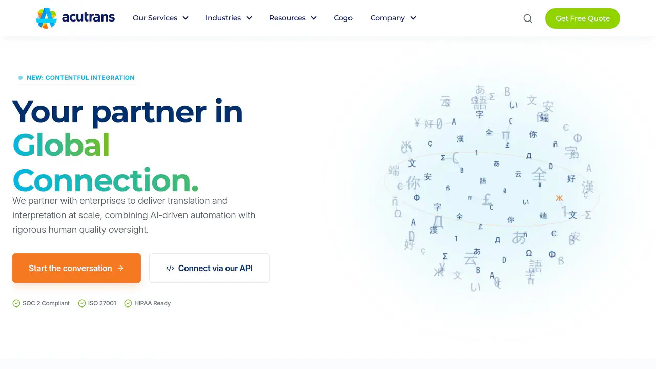 Homepage preview of Acutrans, captured Jul 31, 2026