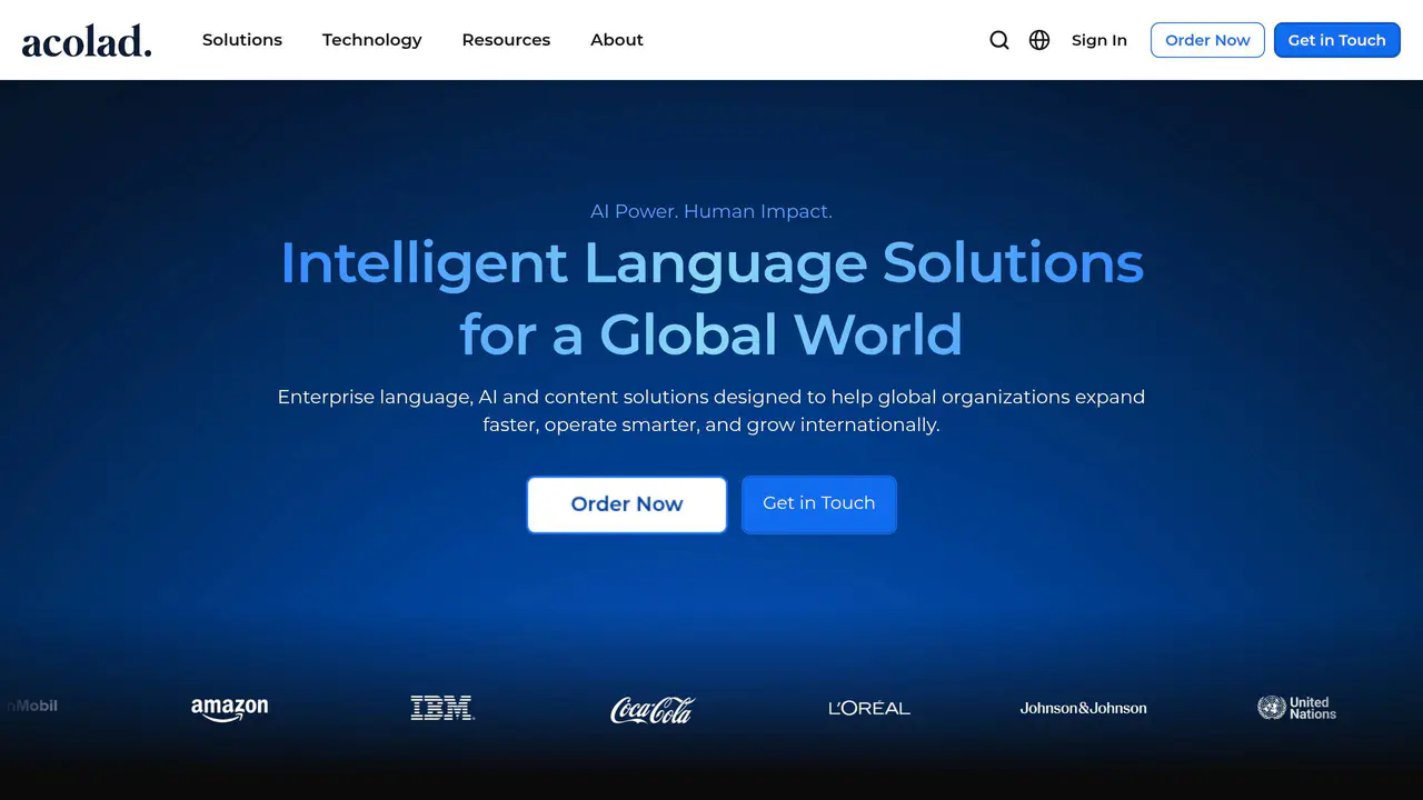 Homepage preview of Acolad, captured Jul 29, 2026