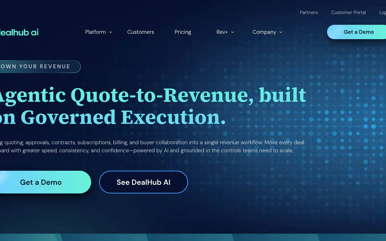 Homepage preview of DealHub, captured Jul 22, 2026