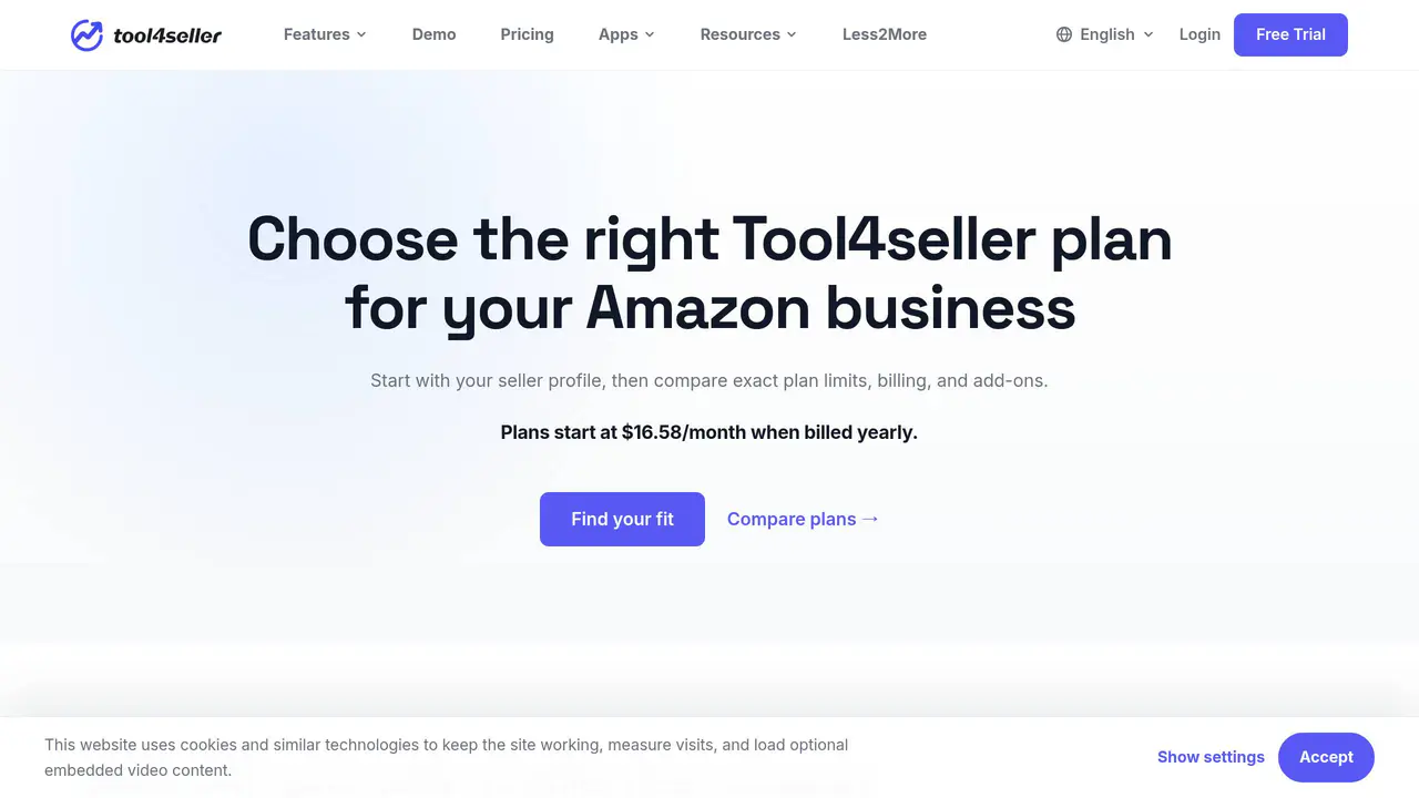 Pricing-page preview of Tool4Seller, captured Jul 25, 2026