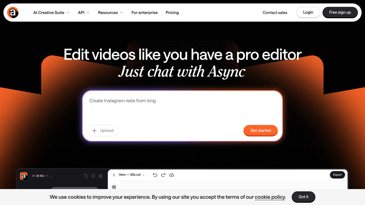Homepage preview of Async, captured Sep 5, 2026