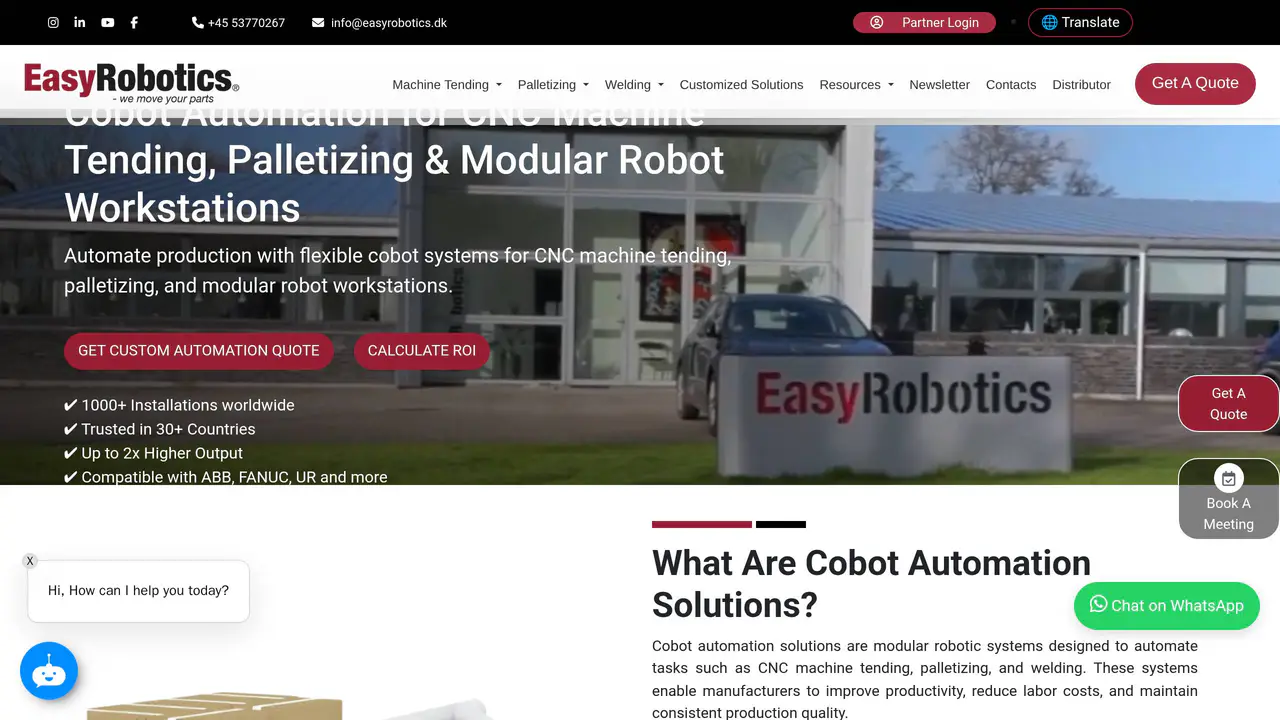 Homepage preview of EasyRobotics, captured Aug 30, 2026
