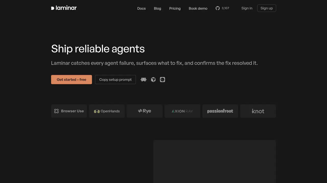 Homepage preview of Laminar, captured Jul 24, 2026