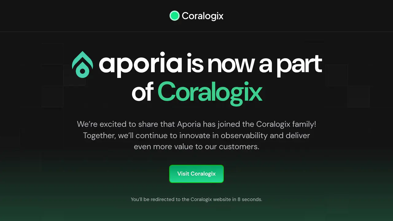 Homepage preview of Aporia, captured Aug 1, 2026