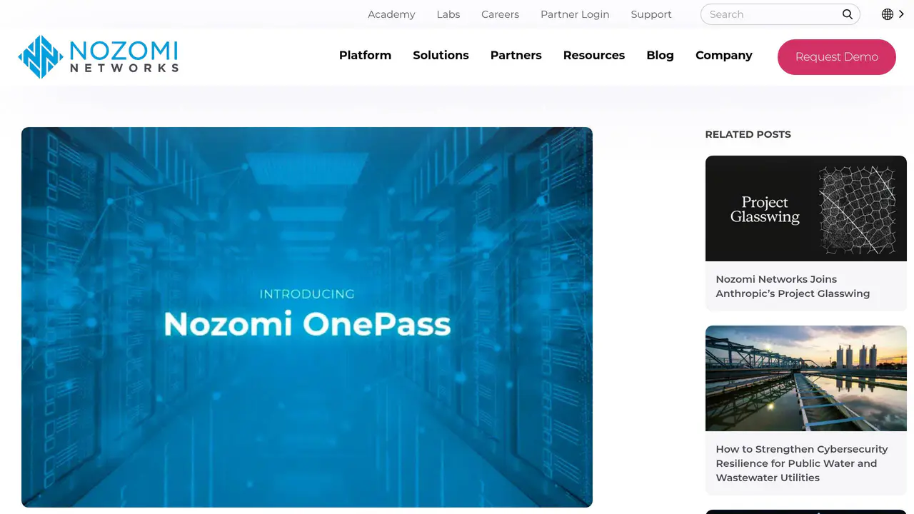 Pricing-page preview of Nozomi Networks, captured Jul 23, 2026