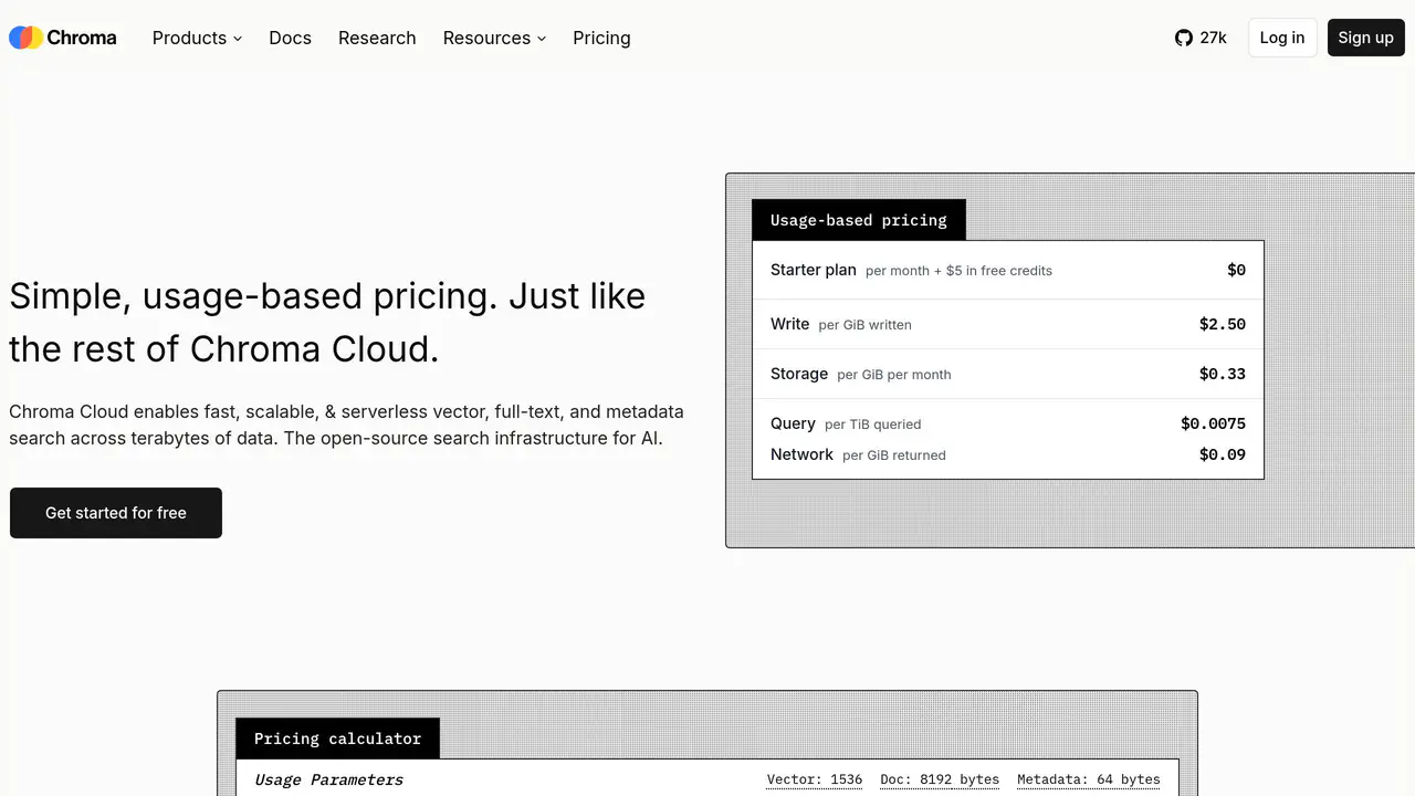 Pricing-page preview of Chroma, captured Aug 12, 2026