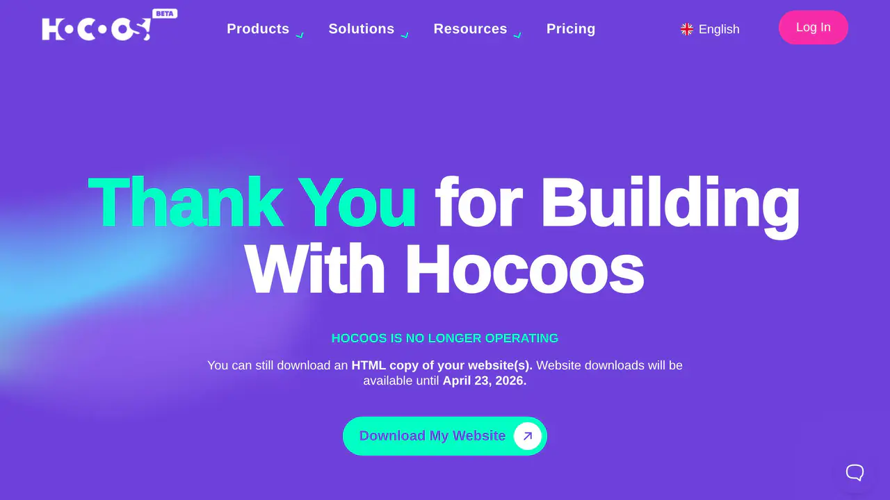Pricing-page preview of Hocoos, captured Jul 23, 2026