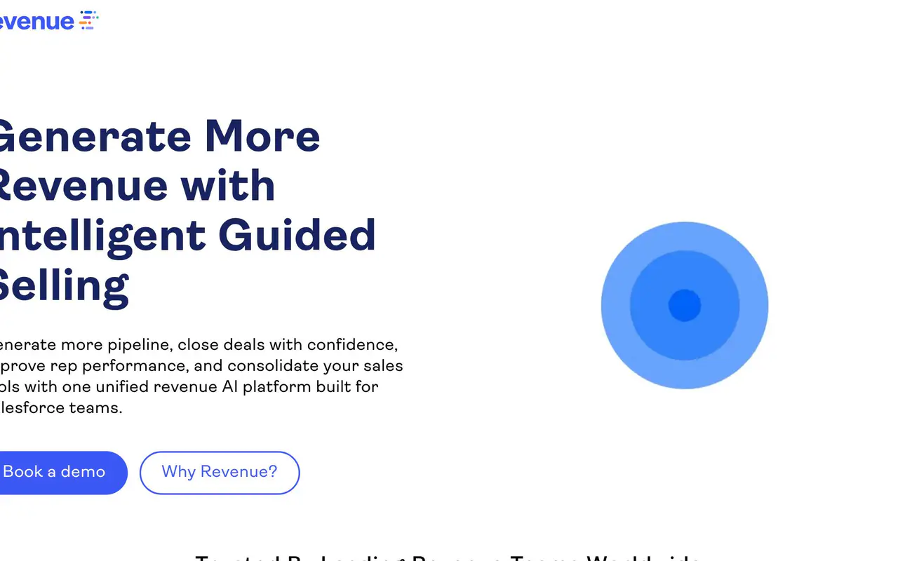 Homepage preview of Revenue.io, captured Jul 22, 2026