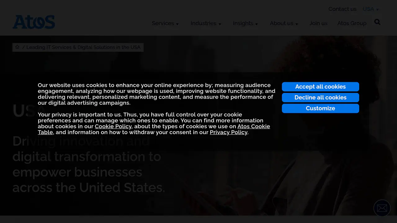 Homepage preview of Atos, captured Jul 23, 2026
