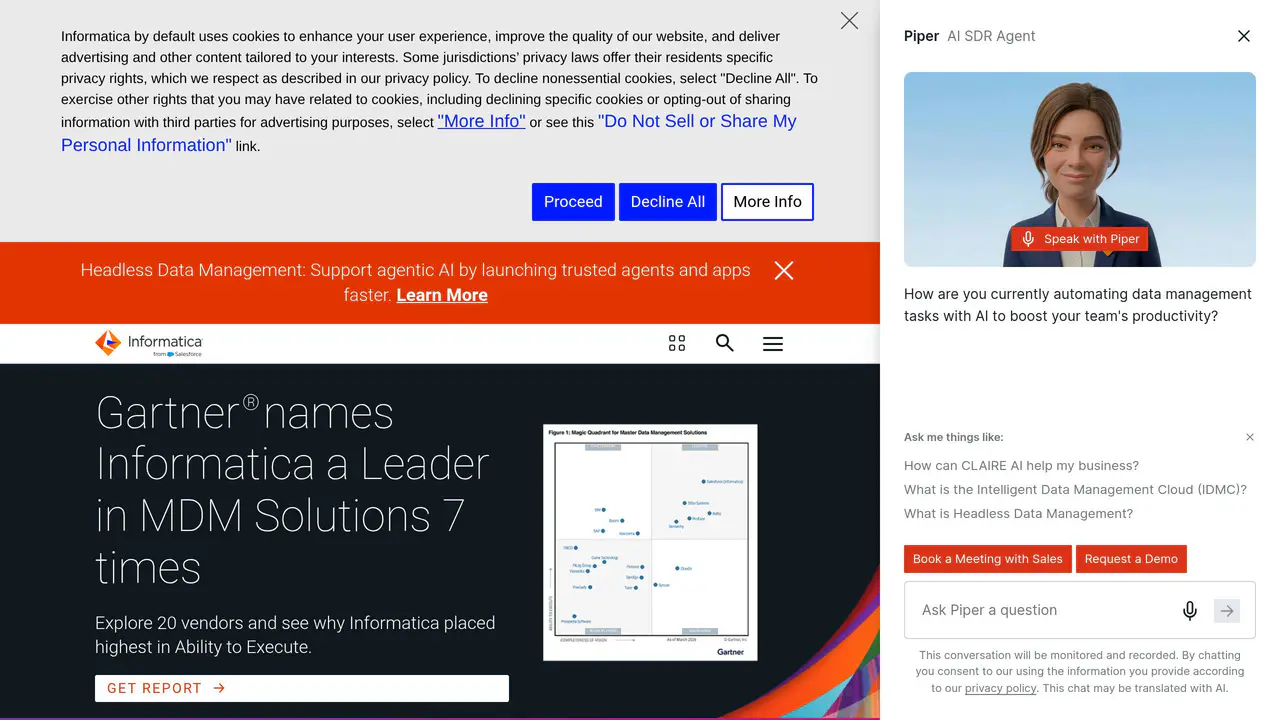 Homepage preview of Informatica, captured Jul 24, 2026