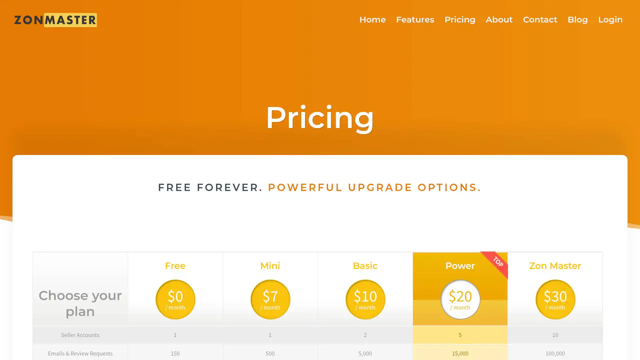 Pricing-page preview of ZonMaster, captured Sep 16, 2026