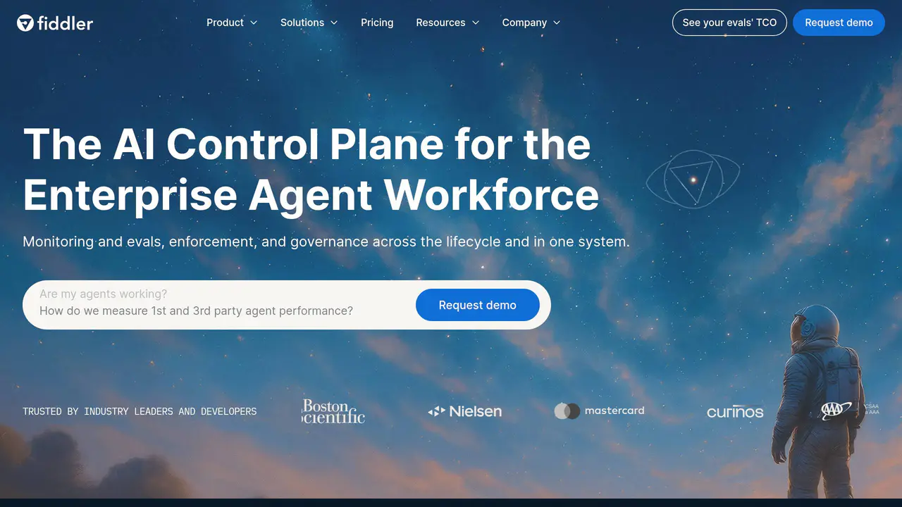 Homepage preview of Fiddler AI, captured Aug 31, 2026