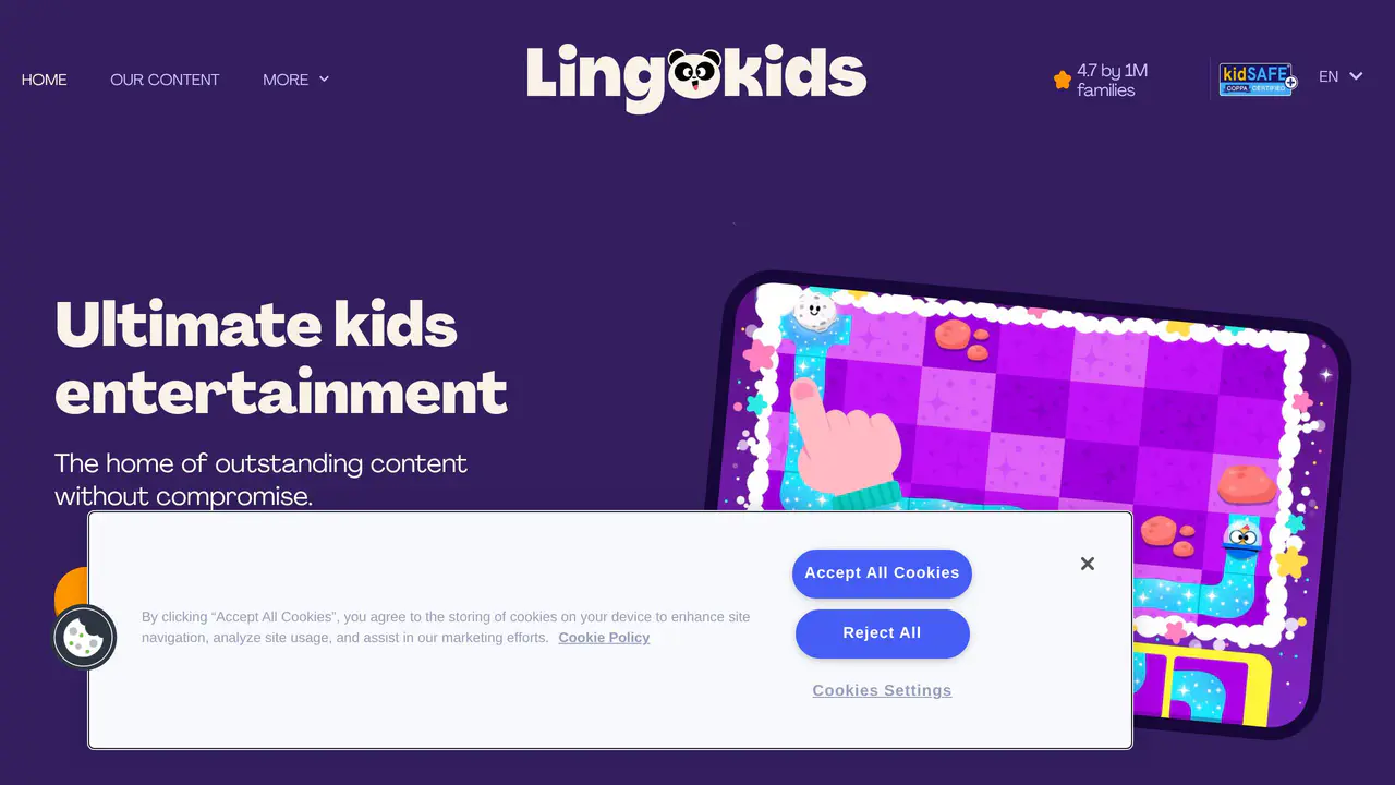 Homepage preview of Lingokids, captured Jul 24, 2026