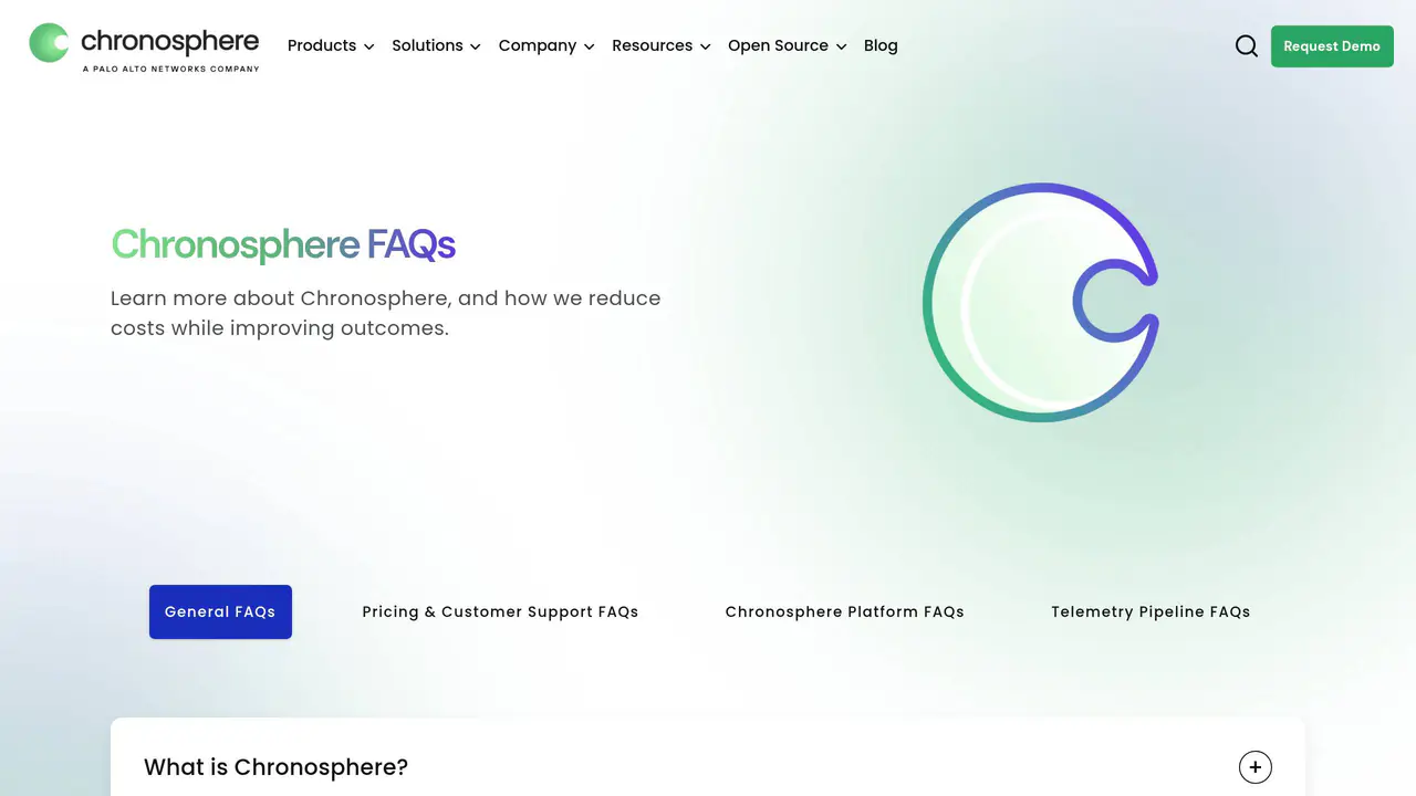 Pricing-page preview of Chronosphere, captured Aug 16, 2026