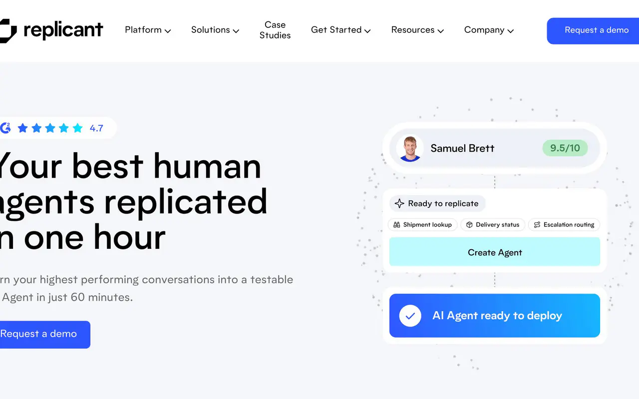 Homepage preview of Replicant, captured Jul 22, 2026