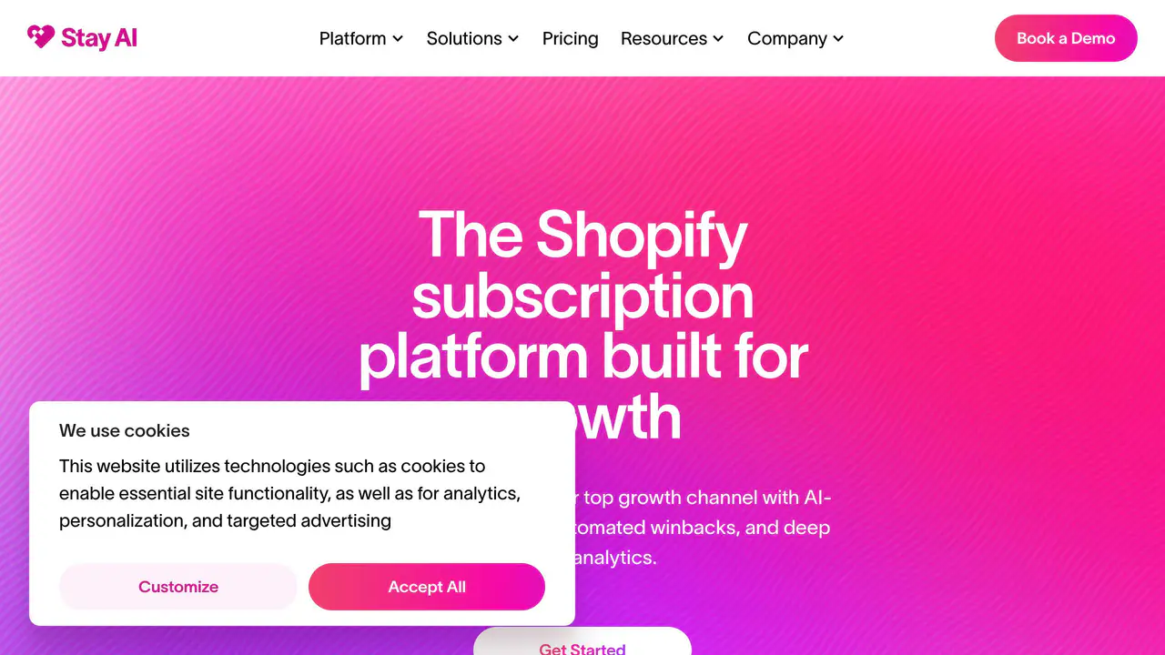 Homepage preview of Stay AI, captured Jul 29, 2026